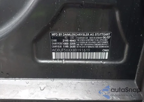 2008 Mercedes-Benz E 350 from USA, damaged, VIN WDBUF56XX8B191619